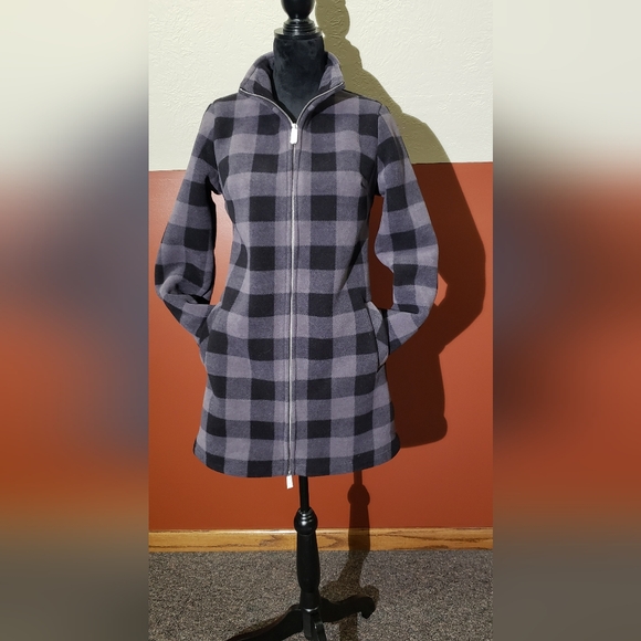 Denim & Co. Women Plaid Print Sherpa Lined Fleece Coat NWT - Picture 8 of 10